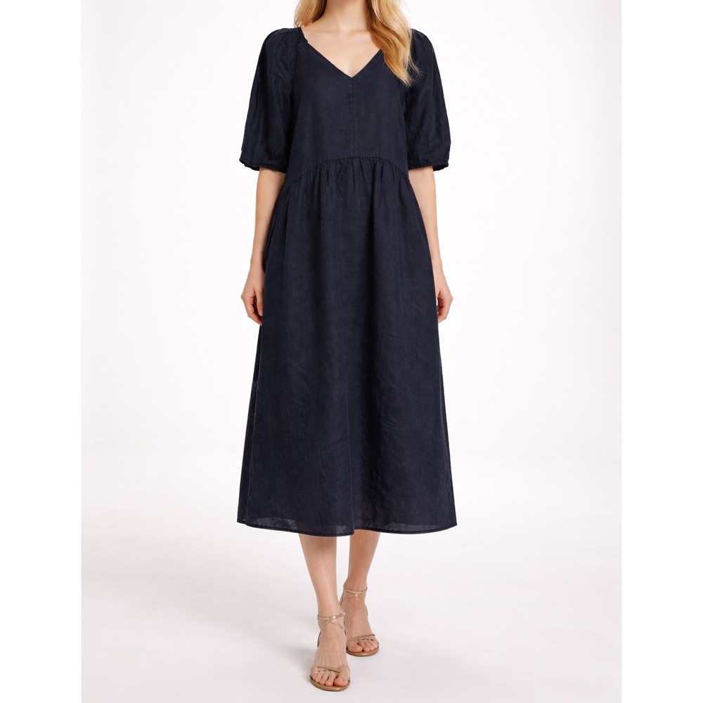 Everlane Linen Blend Midi Dress Minimalist Relaxed Breathable Casual Chic SZ XS
